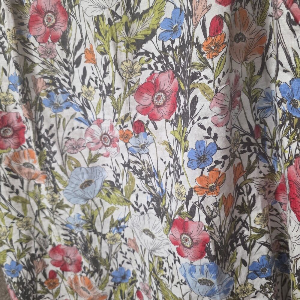 NWT J Jill Love Linen Dress Size 4X Floral Sleeveless Pockets Mini Pastel Linen - Picture 6 of 12